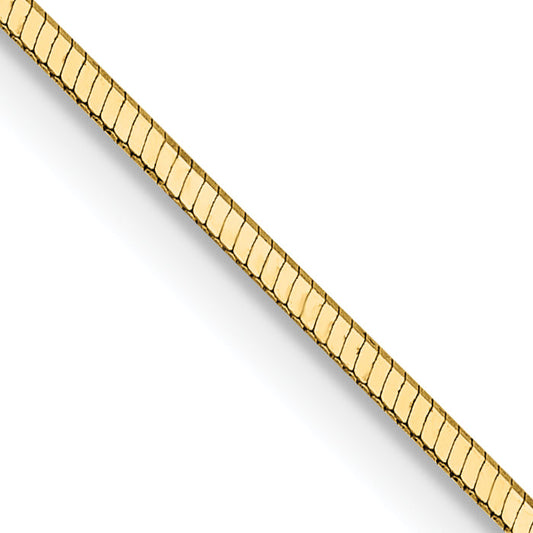 14K Yellow Gold 18 Inch 1mm Octagonal Snake With Lobster Clasp Chain