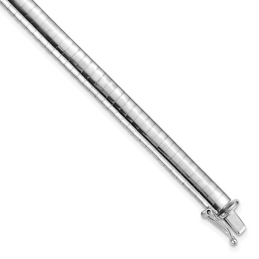 7 Inch 14K White Gold 6mm Domed Omega Bracelet