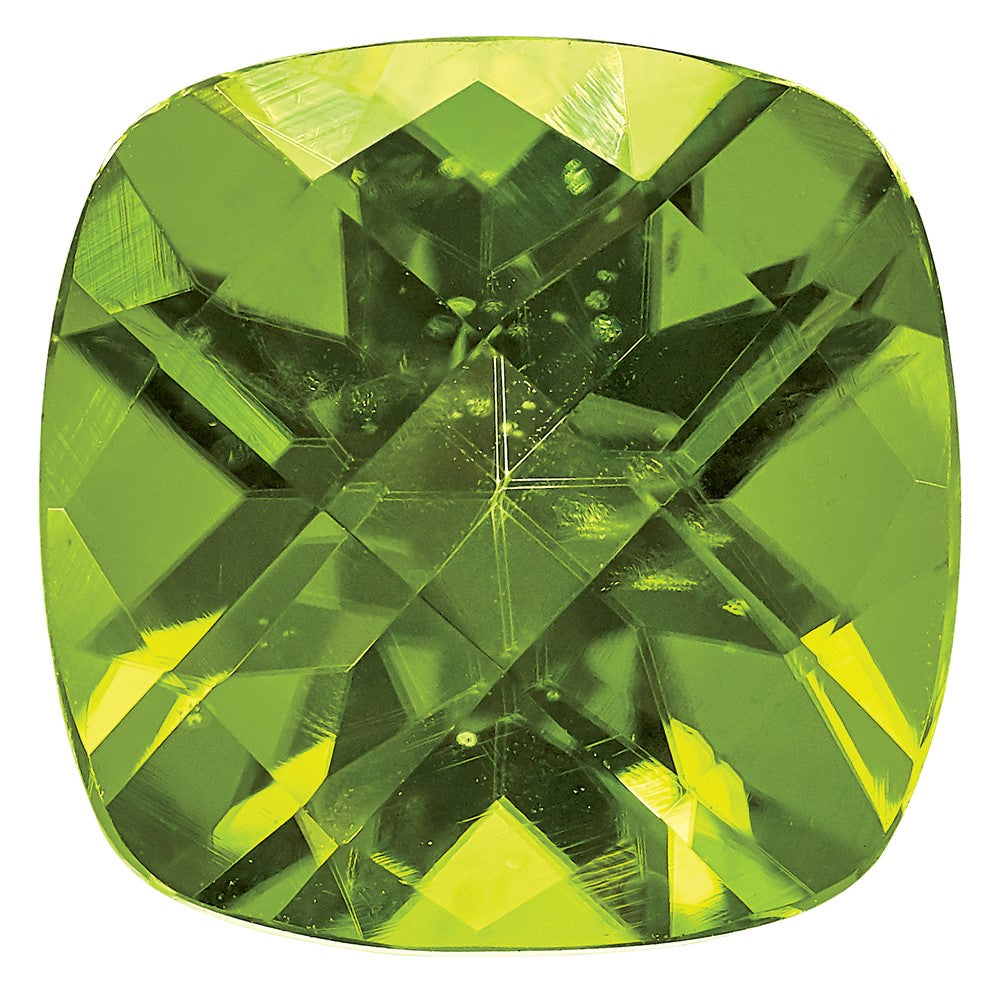 Gemstone Peridot Aa Quality 7mm Antique Cushion Checkerboard