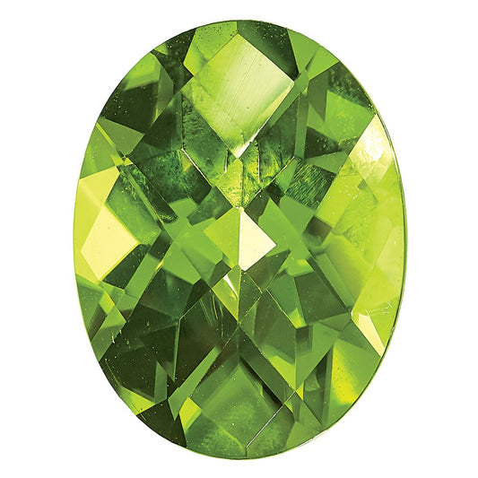 Gemstone Peridot Aa Quality 10X8mm Oval Checkerboard