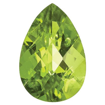 Gemstone Peridot Aa Quality 10X7mm Pear Checkerboard