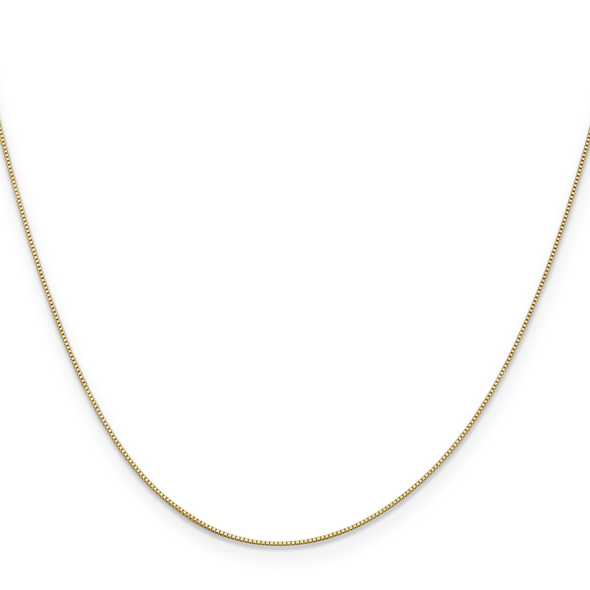 14K Yellow Gold 24 Inch .5mm Box With Spring Ring Clasp Chain Necklace