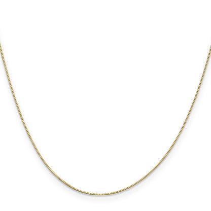 14K Yellow Gold 28 Inch .5mm Box With Spring Ring Clasp Chain Necklace