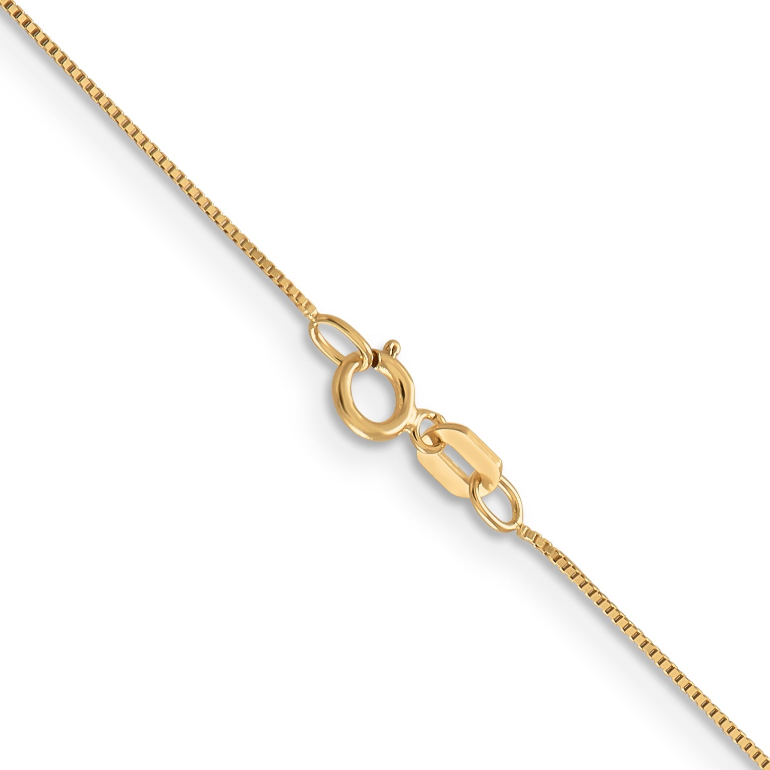 14K Yellow Gold 26 Inch .5mm Box With Spring Ring Clasp Chain Necklace