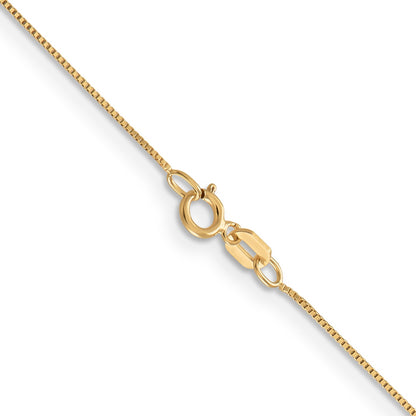 14K Yellow Gold 24 Inch .5mm Box With Spring Ring Clasp Chain Necklace