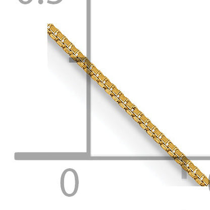 14K Yellow Gold 10 Inch .5mm Box With Spring Ring Clasp Anklet