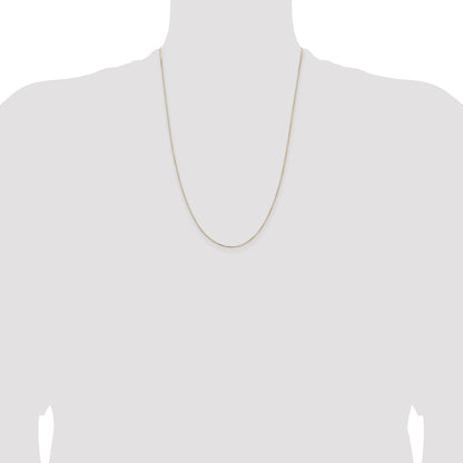 14K Yellow Gold 24 Inch .5mm Box With Spring Ring Clasp Chain Necklace