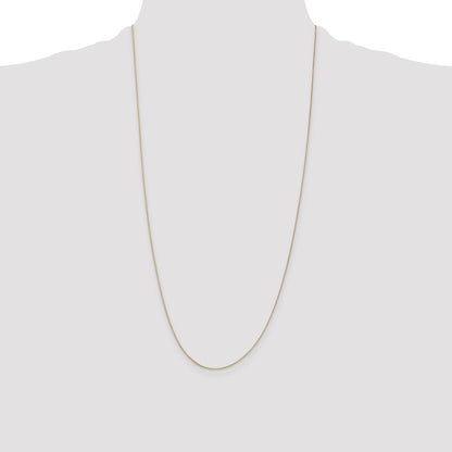 14K Yellow Gold 28 Inch .5mm Box With Spring Ring Clasp Chain Necklace