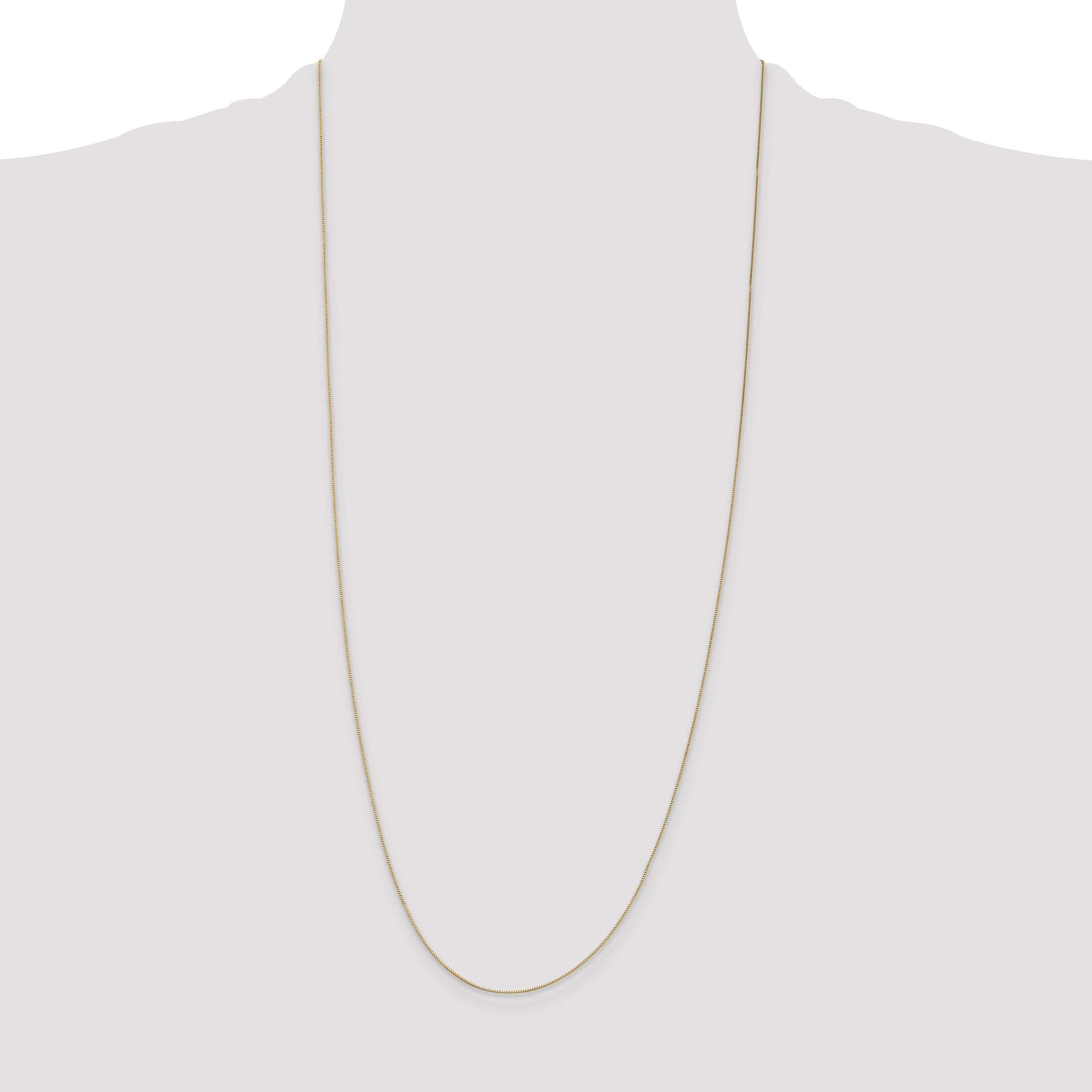 14K Yellow Gold 30 Inch .5mm Box With Spring Ring Clasp Chain Necklace