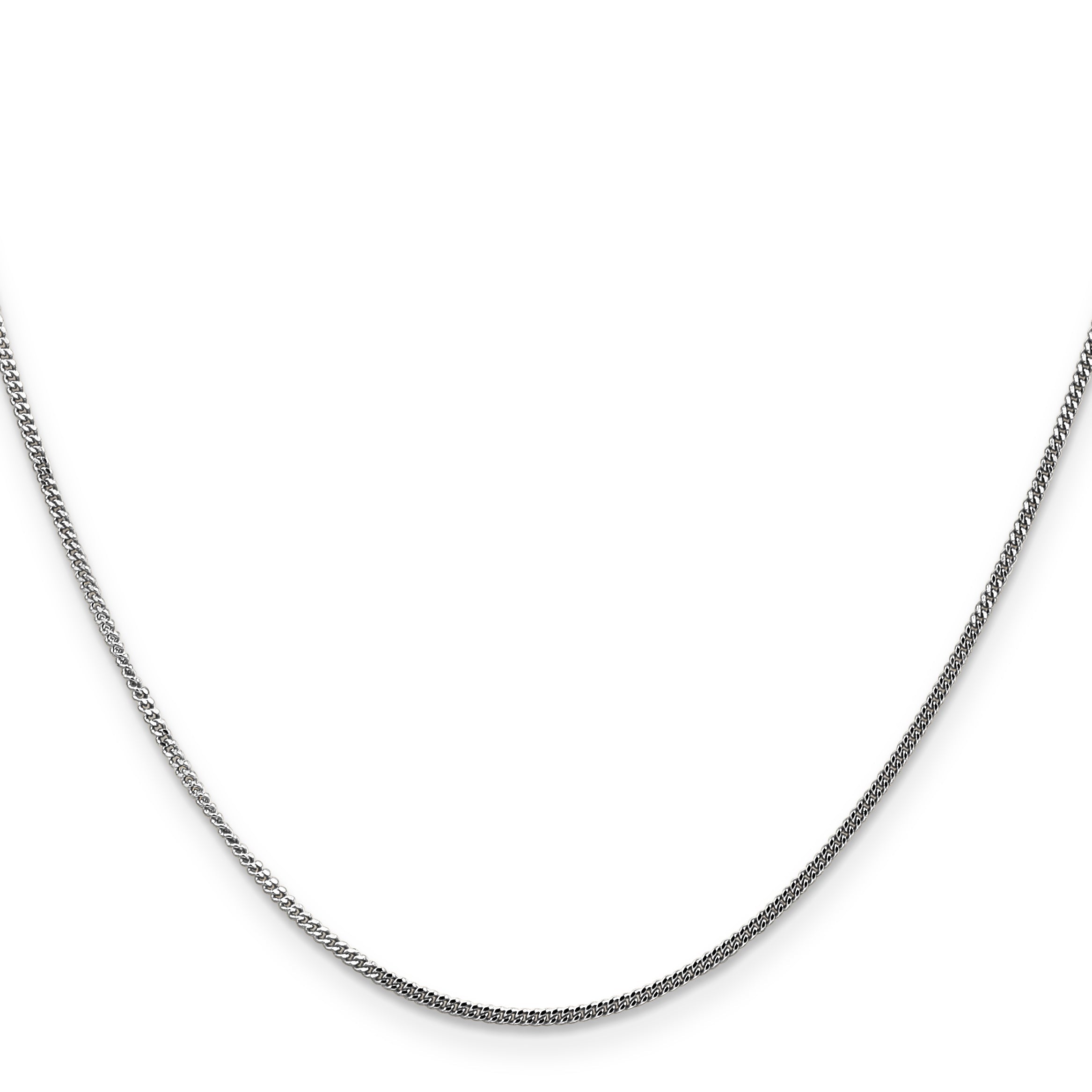 22 Inch 14K Wg 1.3mm Curb Pendant Chain Necklace
