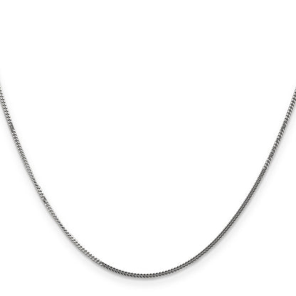 22 Inch 14K Wg 1.3mm Curb Pendant Chain Necklace