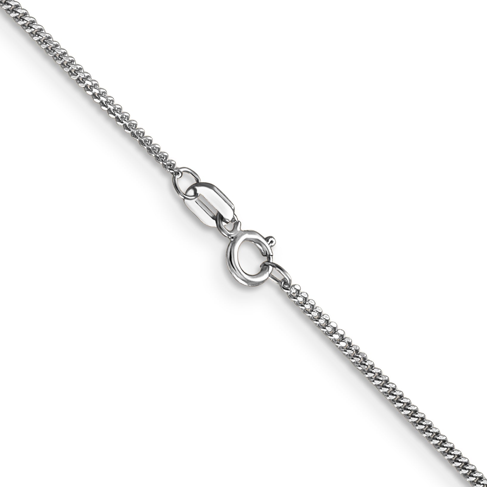 22 Inch 14K Wg 1.3mm Curb Pendant Chain Necklace