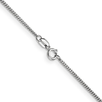 22 Inch 14K Wg 1.3mm Curb Pendant Chain Necklace
