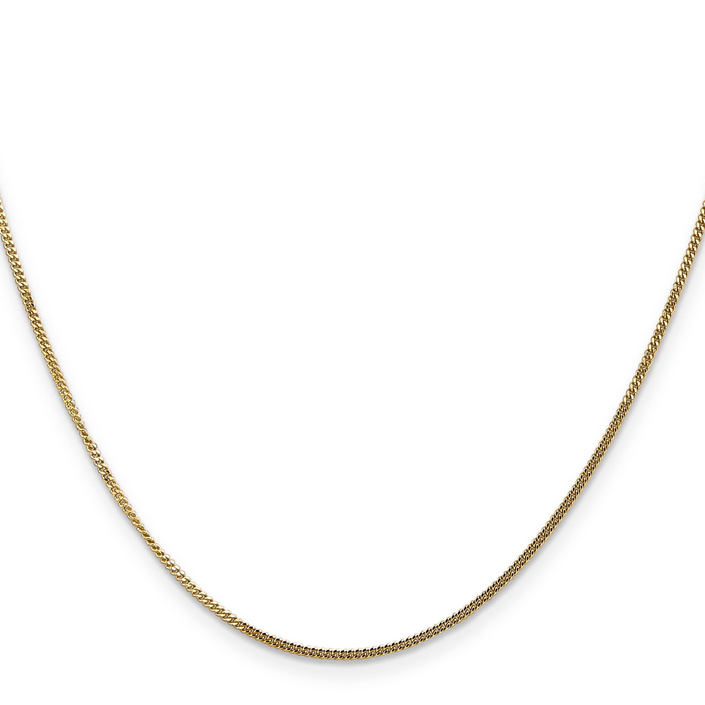 22 Inch 14K 1.3mm Curb Pendant Chain Necklace