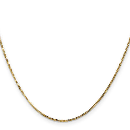 22 Inch 14K 1.3mm Curb Pendant Chain Necklace