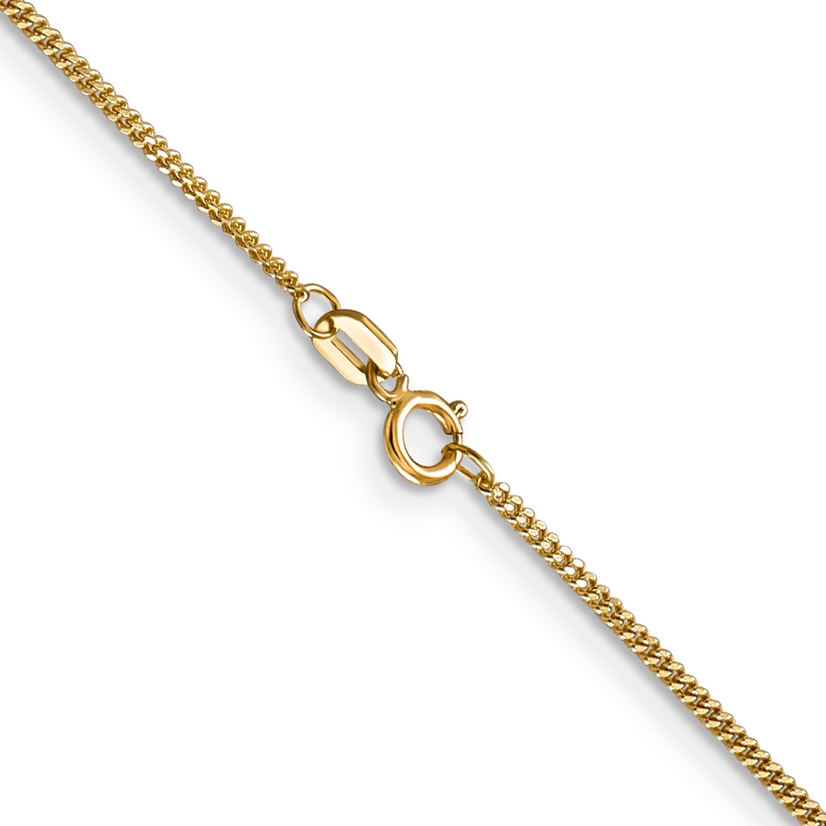 14K Yellow Gold 24 Inch 1.4mm Curb With Spring Ring Clasp Pendant Chain