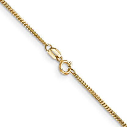 14K Yellow Gold 24 Inch 1.4mm Curb With Spring Ring Clasp Pendant Chain
