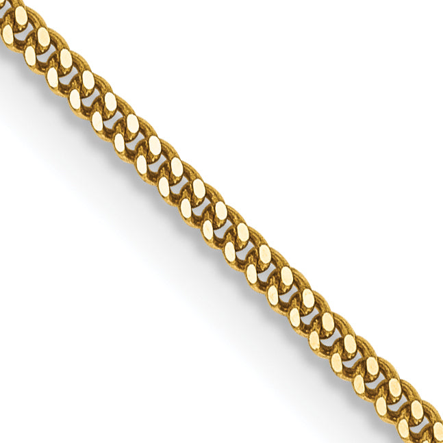 14K Yellow Gold 24 Inch 1.4mm Curb With Spring Ring Clasp Pendant Chain