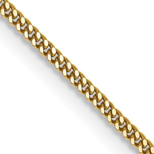 14K Yellow Gold 24 Inch 1.4mm Curb With Spring Ring Clasp Pendant Chain