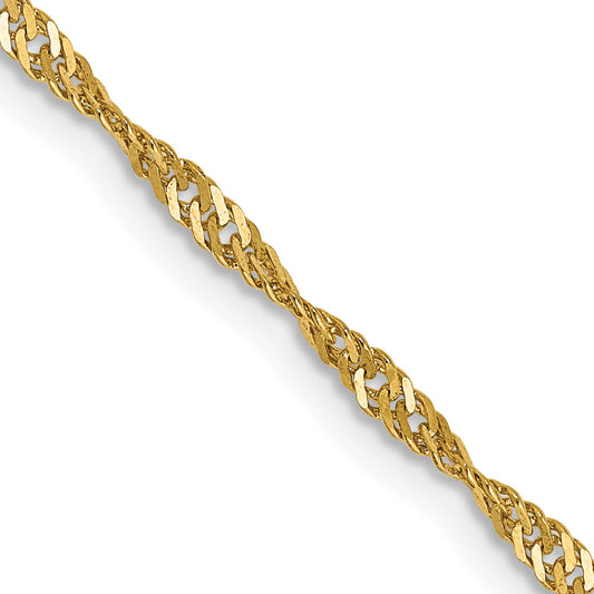 14K Yellow Gold 30 Inch 1.70mm Singapore With Lobster Clasp Chain