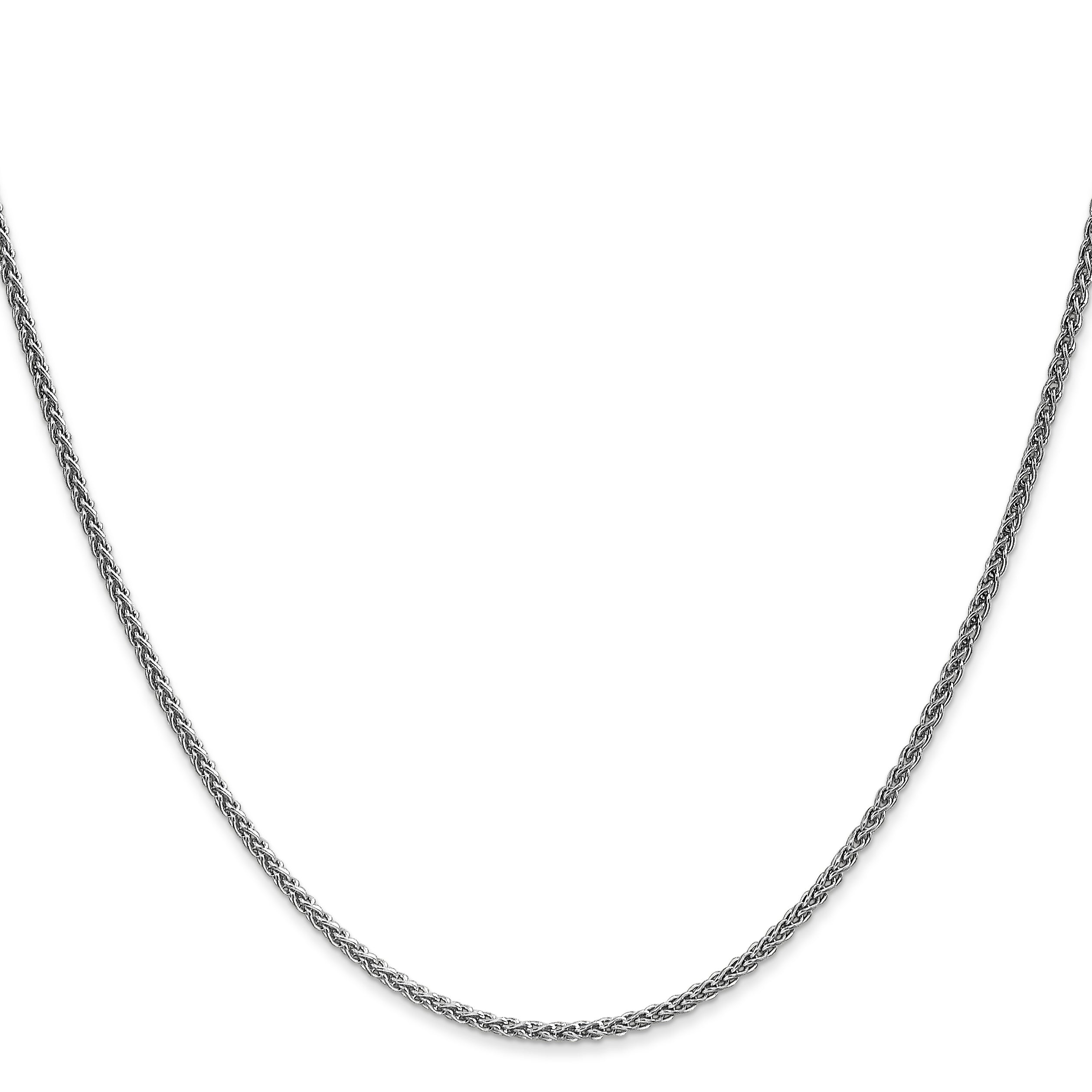14K White Gold 18 Inch 1.7mm Spiga With Lobster Clasp Chain Necklace