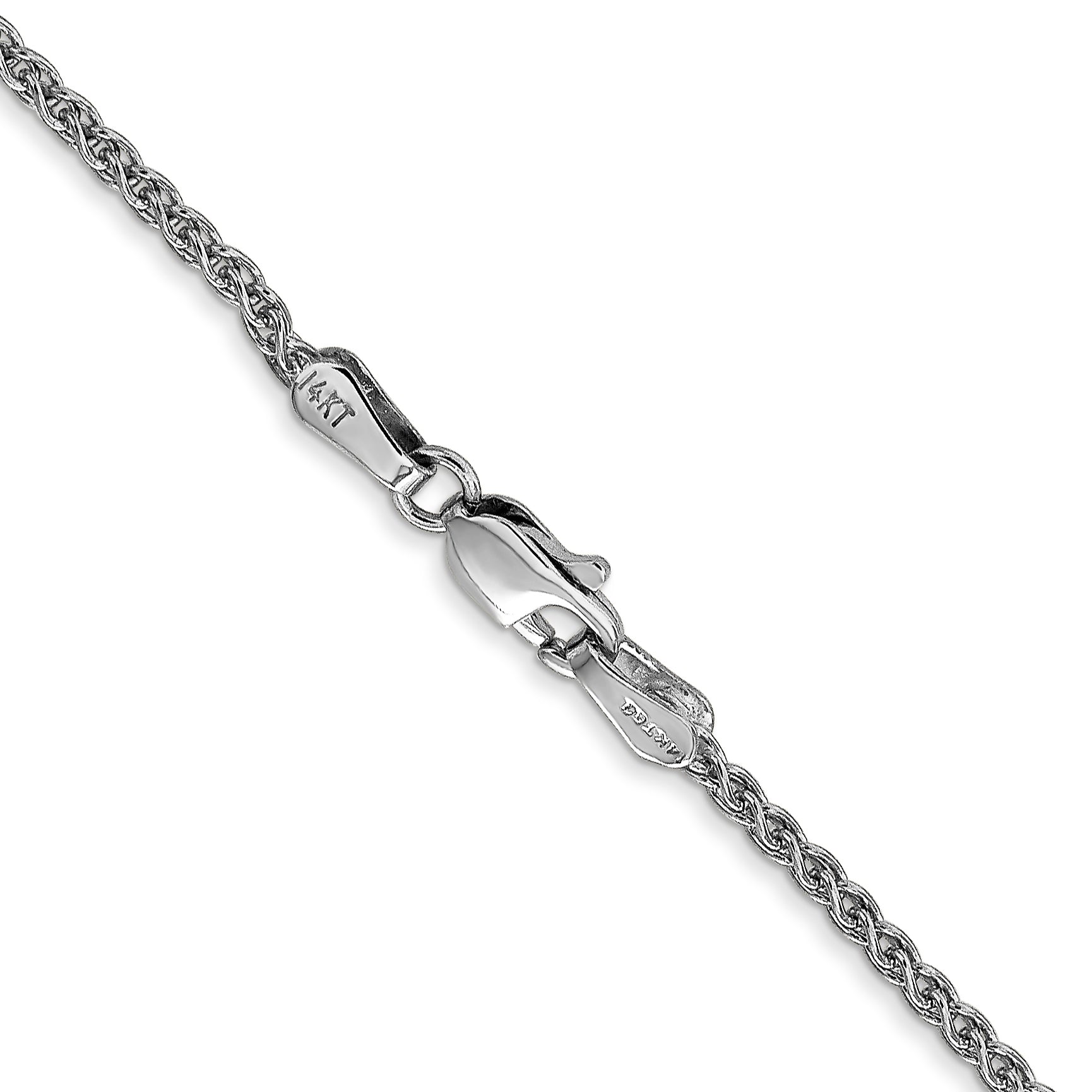 14K White Gold 18 Inch 1.7mm Spiga With Lobster Clasp Chain Necklace