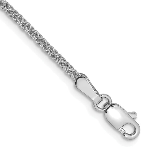 14K White Gold 9 Inch 1.7mm Spiga With Lobster Clasp Chain Anklet