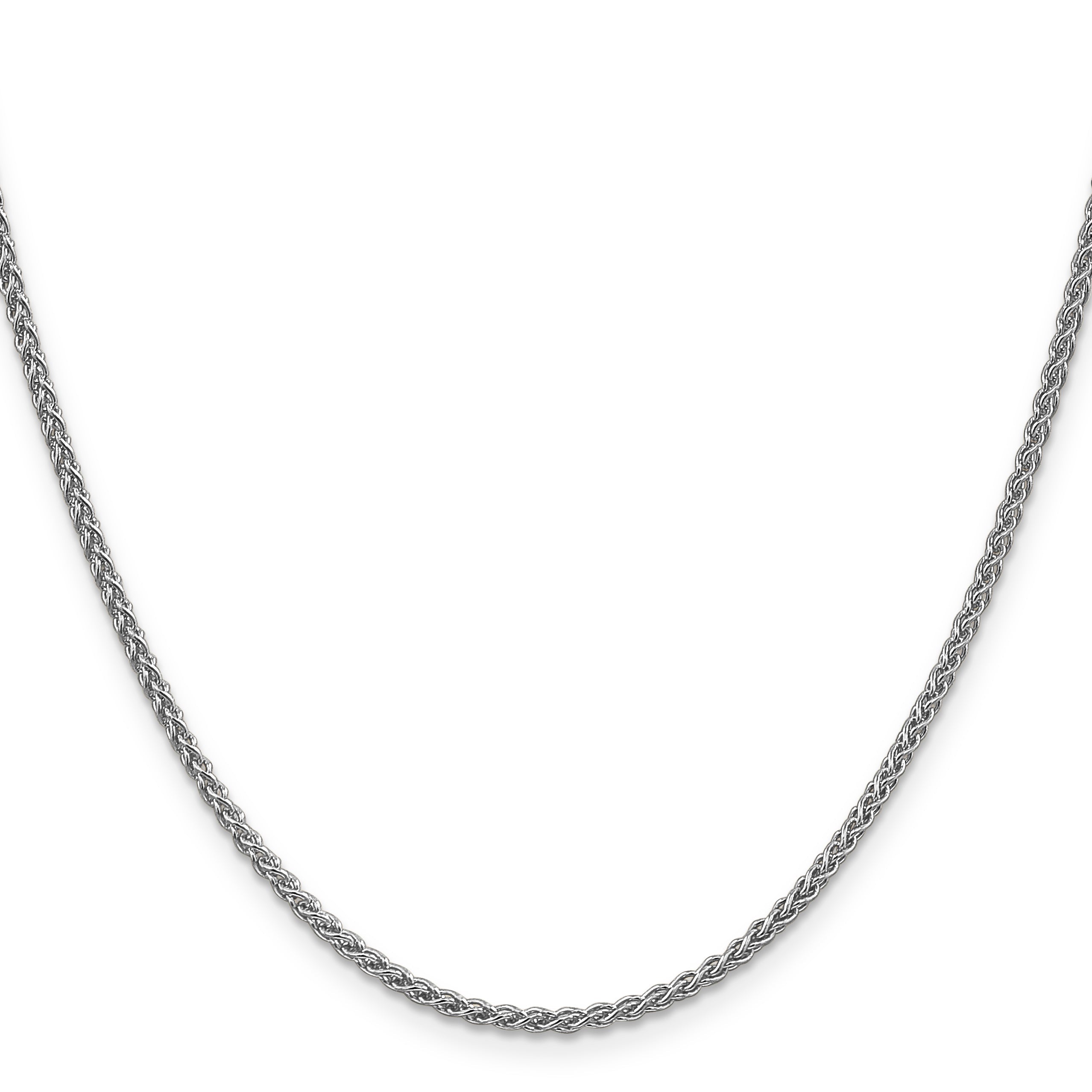 14K White Gold 20 Inch 2.1mm Spiga With Lobster Clasp Chain Necklace