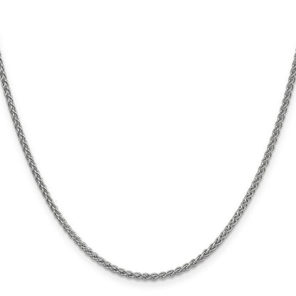 14K White Gold 30 Inch 2.1mm Spiga With Lobster Clasp Chain Necklace