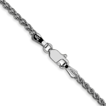 14K White Gold 20 Inch 2.1mm Spiga With Lobster Clasp Chain Necklace