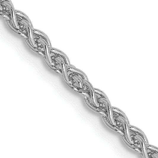 14K White Gold 24 Inch 2.1mm Spiga With Lobster Clasp Chain Necklace