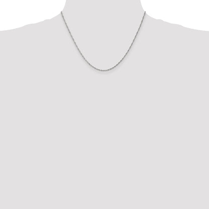 14K White Gold 18 Inch 1.4mm Singapore With Spring Ring Clasp Chain Necklace