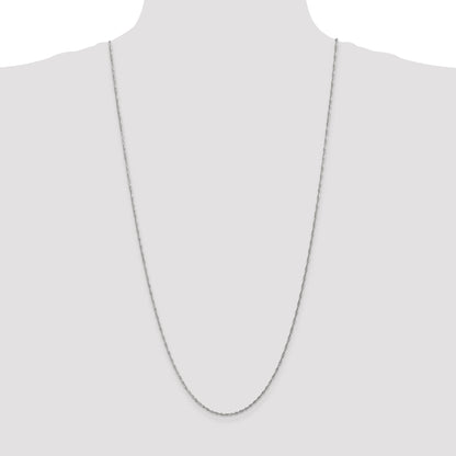 14K White Gold 30 Inch 1.4mm Singapore With Spring Ring Clasp Chain