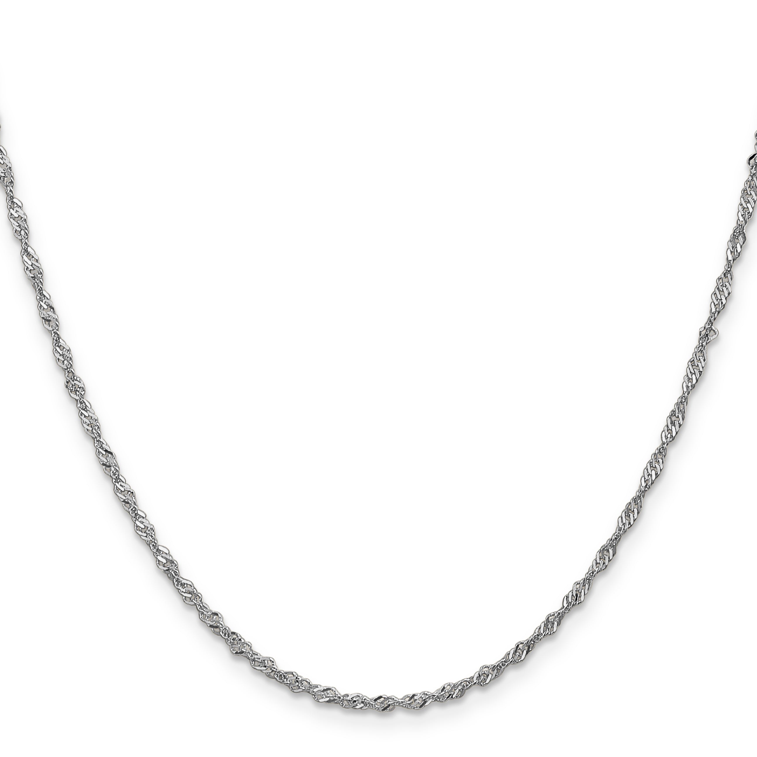 14K White Gold 20 Inch 1.7mm Singapore With Lobster Clasp Chain