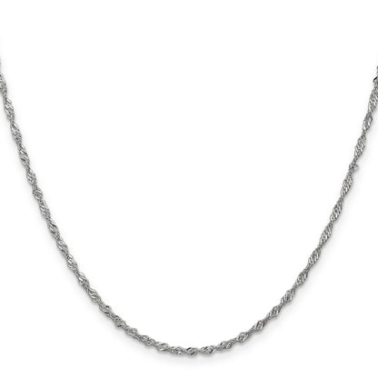 14K White Gold 20 Inch 1.7mm Singapore With Lobster Clasp Chain
