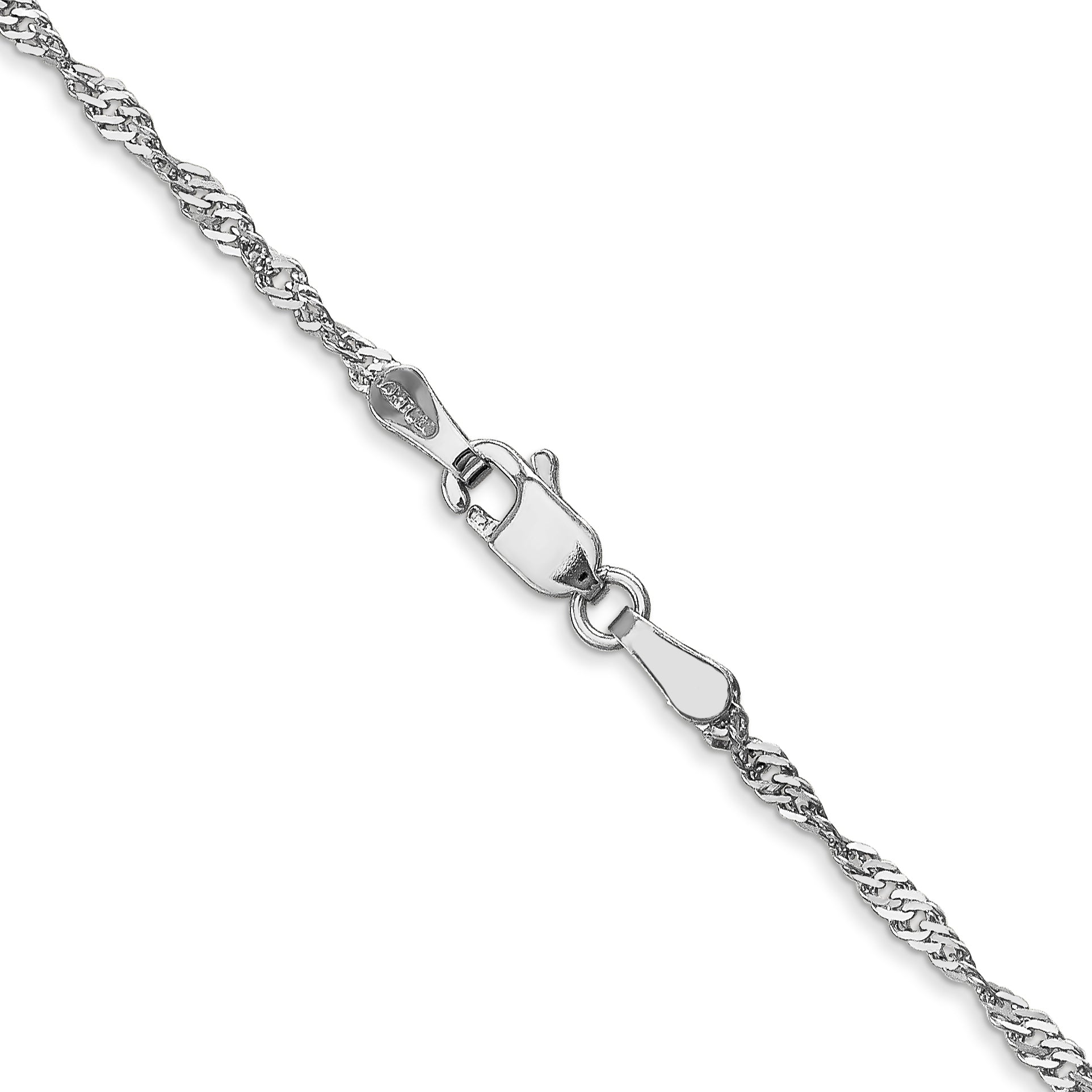 14K White Gold 20 Inch 1.7mm Singapore With Lobster Clasp Chain