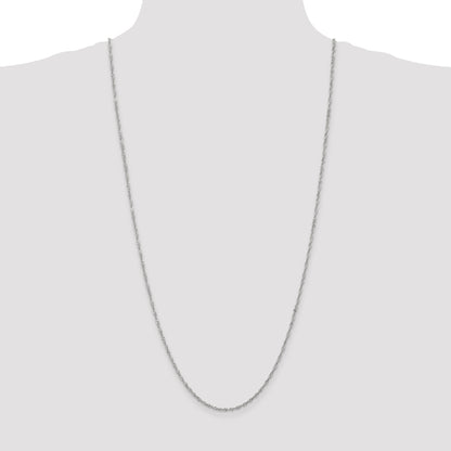 14K White Gold 30 Inch 1.7mm Singapore With Lobster Clasp Chain Necklace