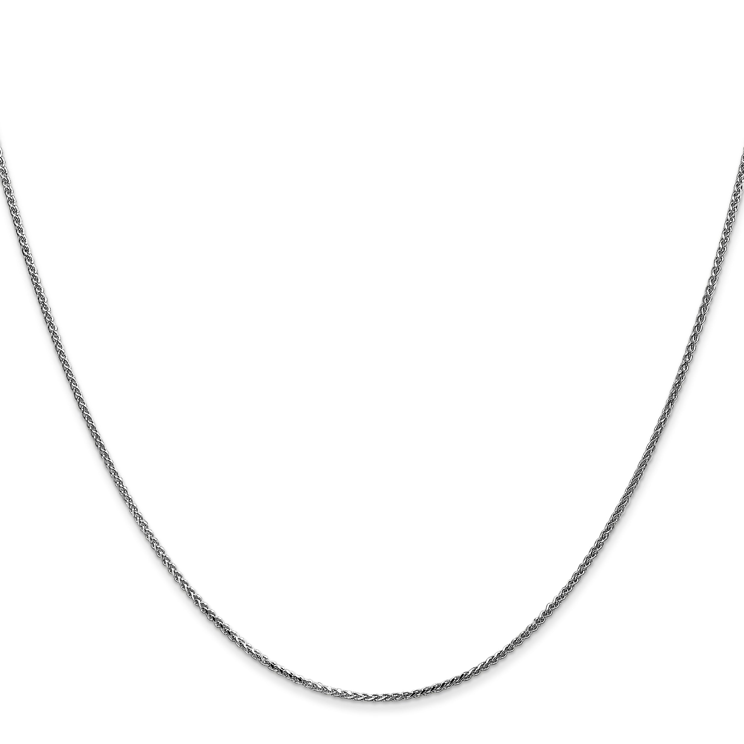 14K White Gold 22 Inch 1.05mm Diamond-Cut Spiga With Spring Ring Clasp Chain Necklace