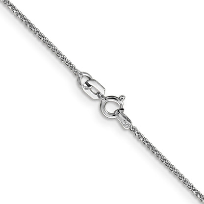 14K White Gold 20 Inch 1.05mm Diamond-Cut Spiga With Spring Ring Clasp Chain Necklace