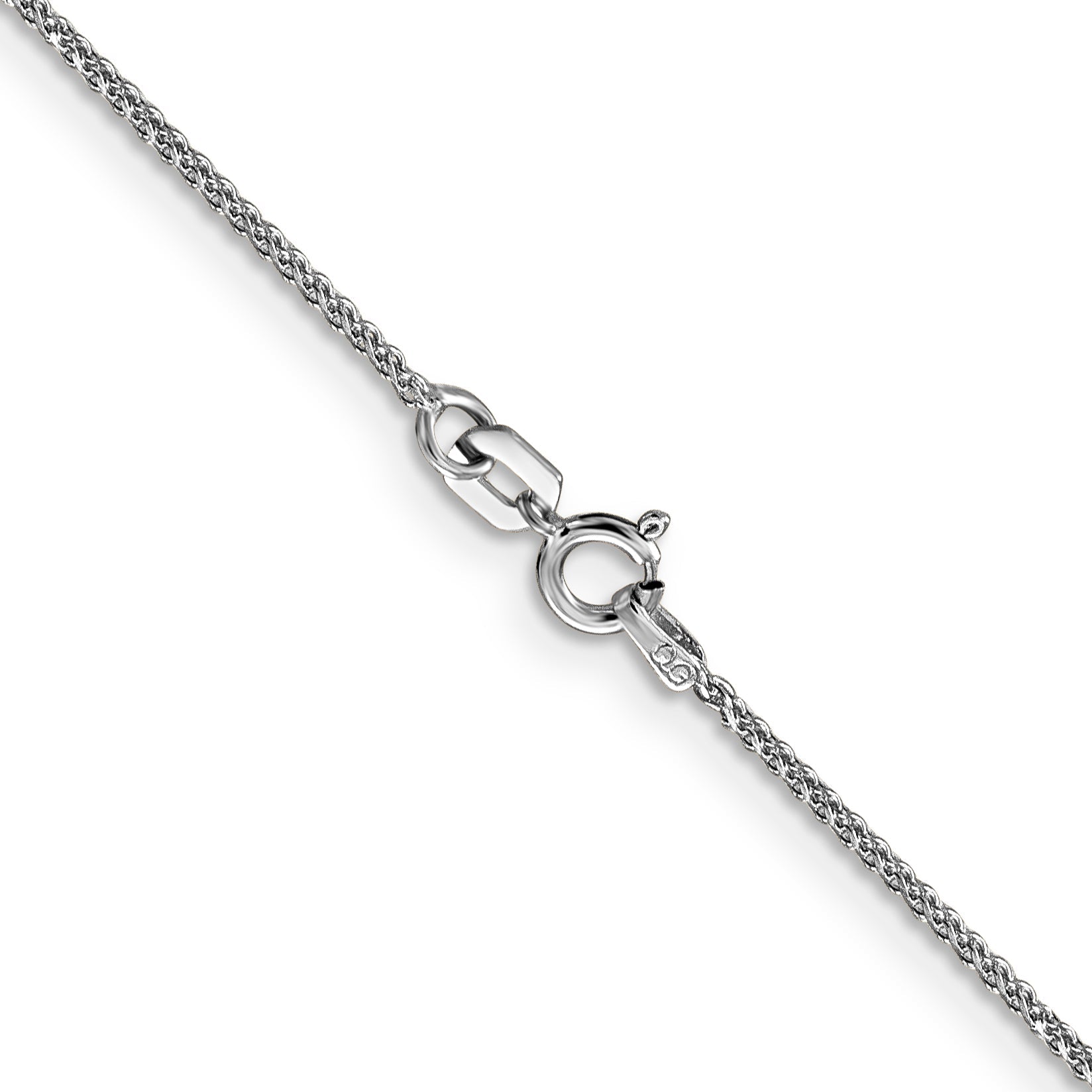 14K White Gold 26 Inch 1.05mm Diamond-Cut Spiga With Spring Ring Clasp Chain Necklace