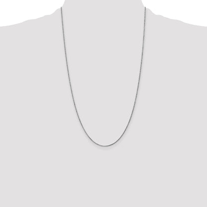 14K White Gold 26 Inch 1.05mm Diamond-Cut Spiga With Spring Ring Clasp Chain Necklace