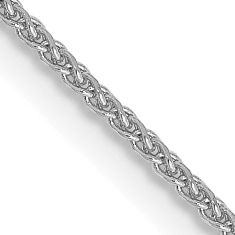 14K White Gold 24 Inch 1.05mm Diamond-Cut Spiga With Spring Ring Clasp Chain Necklace
