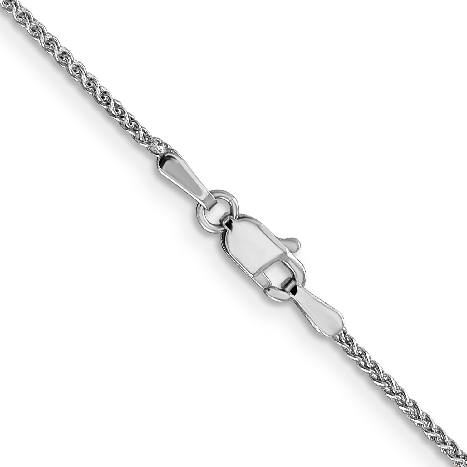 14K White Gold 20 Inch 1.25mm Diamond-Cut Spiga With Lobster Clasp Chain Necklace