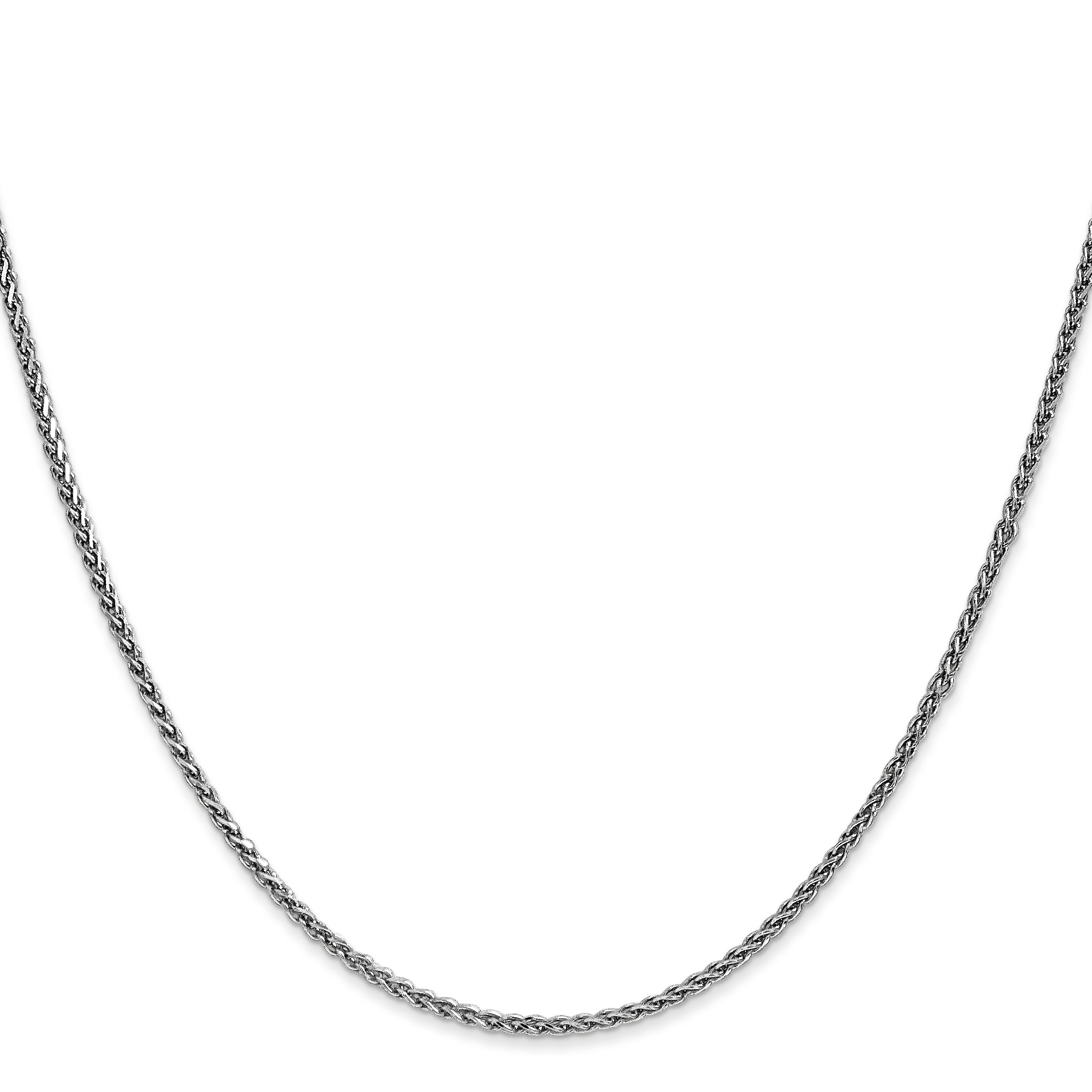 14K White Gold 30 Inch 1.7mm Diamond-Cut Spiga With Lobster Clasp Chain Necklace