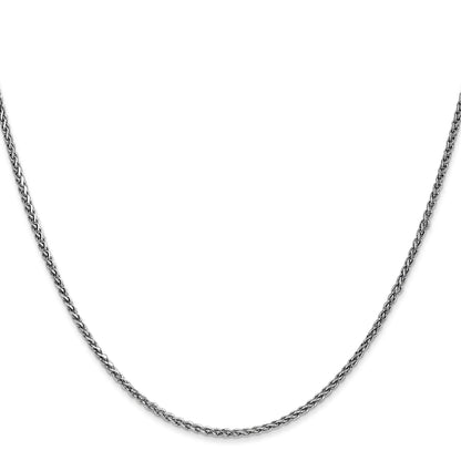 14K White Gold 18 Inch 1.7mm Diamond-Cut Spiga With Lobster Clasp Chain Necklace
