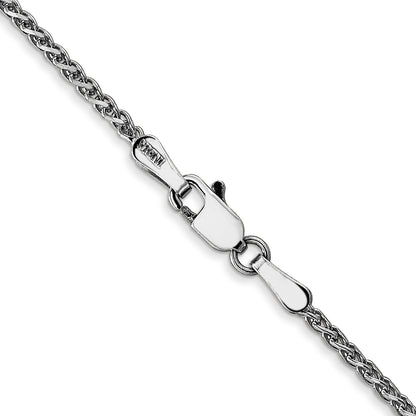 14K White Gold 14 Inch 1.7mm Diamond-Cut Spiga With Lobster Clasp Chain Necklace