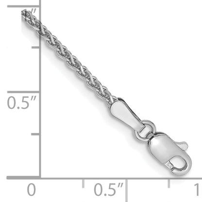 14K White Gold 7 Inch 1.7mm Diamond-Cut Spiga With Lobster Clasp Bracelet