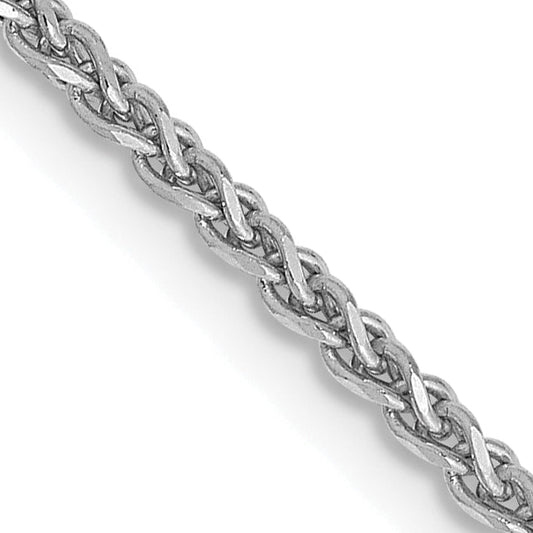 14K White Gold 26 Inch 1.7mm Diamond-Cut Spiga With Lobster Clasp Chain Necklace