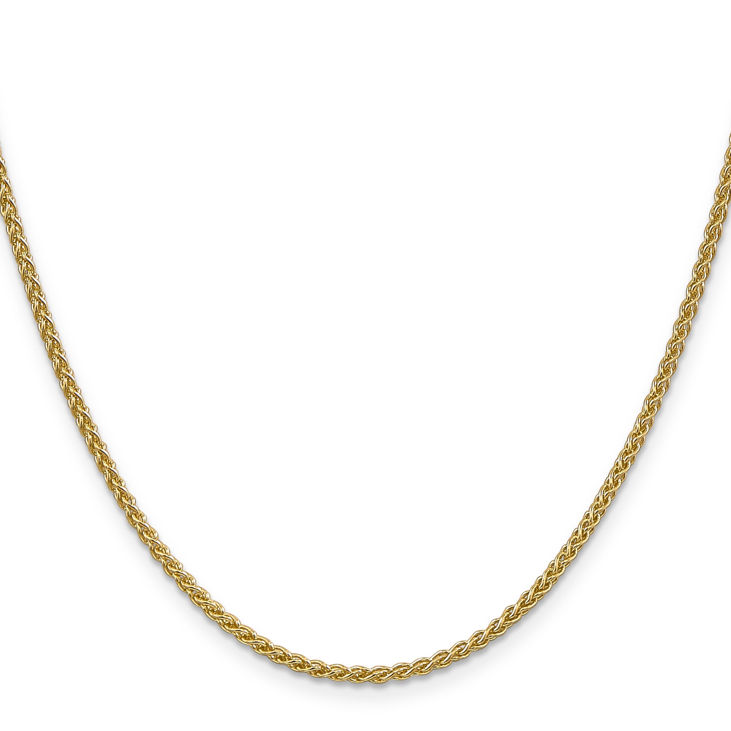 14K Yellow Gold 26 Inch 2.1mm Spiga With Lobster Clasp Chain Necklace