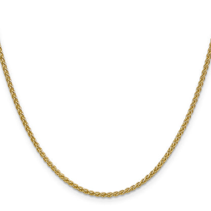 14K Yellow Gold 24 Inch 2.1mm Spiga With Lobster Clasp Chain Necklace
